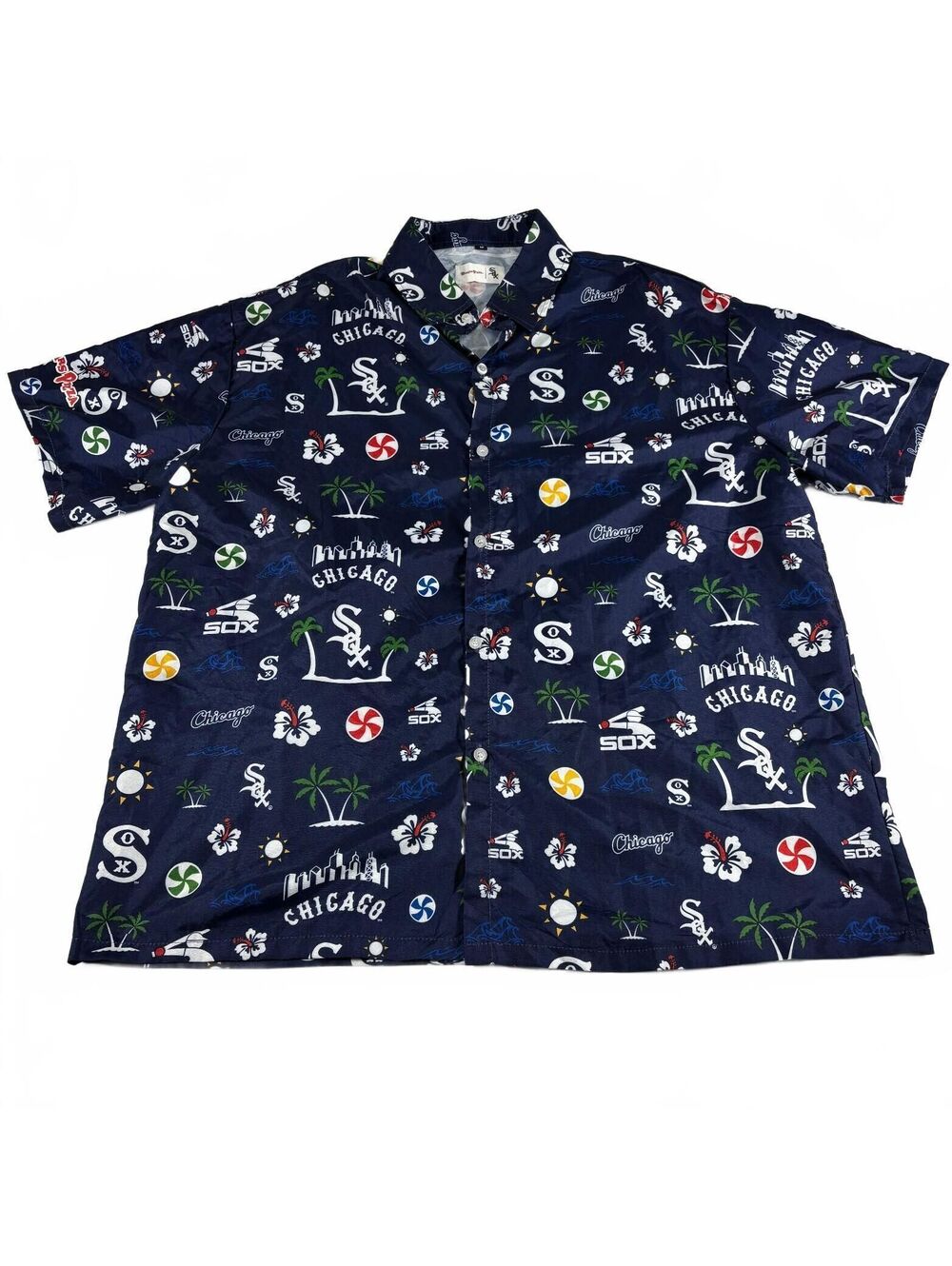 Chicago White Sox MLB Men's Blue Short Sleeve Button Up Hawaiian Shirt M